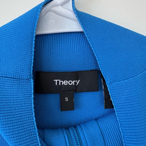 Theory Bright Blue Ribbed Knit Top - Picture 3 of 3